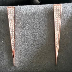 Melanie Auld Triangle Elongated Pave Stud Earrings